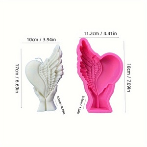 Rose Cross Silicone <b>Mold</b> Pink Light Gray Transparent Wedding DIY Candle Making Kit Customizable Shape YT24118 Series - Product Image 5