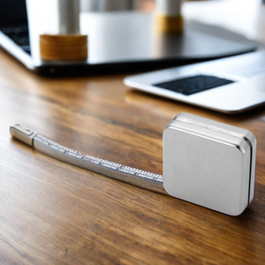 Chất Lượng Cao Kim Loại Băng Đo 1M Bạc Mạ Kim Loại Vuông Túi Đo Băng Cho Thương Hiệu Toàn Cầu Và Quà Tặng Khuyến Mãi - Product Image 4