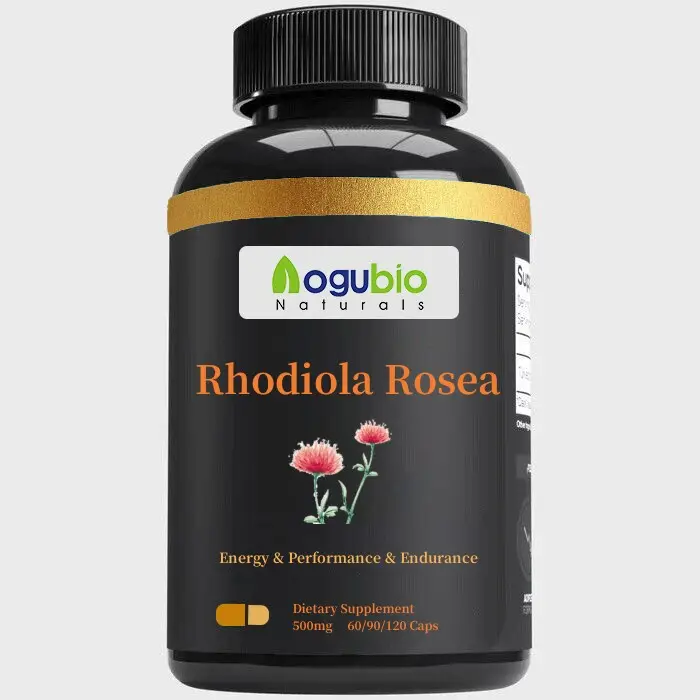 Supplément d'extrait de Rhodiola Rosea naturel 500mg Capsules végétaliennes Capsules de Rhodiola Rosea de marque privée OEM