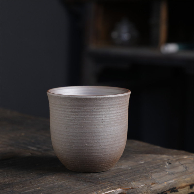 Taza caigao sin esmaltar de mineral en bruto, 140 ml - superficie rugosa.