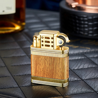 Briquet gonflable vintage transparent coupe-vent meule classique rétro grande capacité briquet à gaz