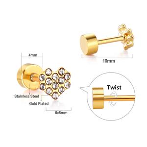 Fashion Jewelry <b>Earring</b> Stainless Steel Popular <b>Screw</b> <b>Back</b> Stud <b>Earrings</b> for Unisex - Product Image 2