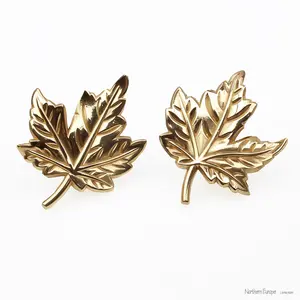 CUCA Unique Cabinet Handles Brass Cupboard Pulls Modern Maple Leaves Style Handles and Knobs For Home Decor