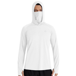 Hoodie de protection solaire personnalisé pour <span class=keywords><strong>homme</strong></span>, 100% polyester, respirant, chemise de pêche avec <span class=keywords><strong>cache</strong></span>-<span class=keywords><strong>cou</strong></span>, OEM/ODM - Product Image 1