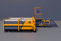 Station de compactage de déchets horizontale compacte avec 2 conteneurs pour camion à benne relevable