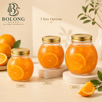 Pot en verre vide personnalisé avec logo, écologique et recyclable, 3 tailles, forme orange, couvercle en bambou, emballage pour bougie