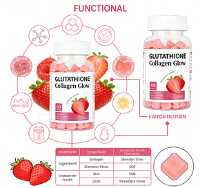 Gommes à mâcher multivitaminées au collagène et au glutathion à la saveur de fraise, 60 gommes, favorise la santé de la peau, le système immunitaire, végétalien, pour adultes - Product Image 6