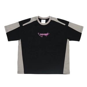 Impresión personalizada bordado Logo alta calidad contraste ajuste <span class=keywords><strong>urbano</strong></span> calle <span class=keywords><strong>estilo</strong></span> 100% algodón cuello redondo Regular Fit hombres camisas camiseta - Product Image 1