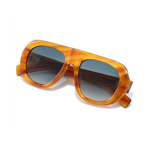 Lunettes de soleil rétro Amber Tortoise à monture complète, verres dégradés, unisexe adulte YSAT3016 - Product Image 1