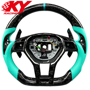 Volant personnalisé avec palettes de changement de vitesse en fibre de carbone forgée pour Mercedes AMG C63 Coupé W204 W205 C300 E350 E550 CLA45 SL63 - Product Image 1