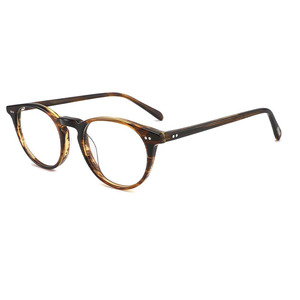 眼鏡フレーム楕円形ハバナアセテート丸型眼鏡 - Product Image 3