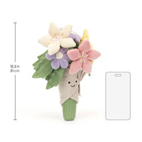 Peluche Jelly Cat Flowers, bouquet de fleurs, jouet en peluche de la série Amuseables, cadeau idéal pour un anniversaire, des vacances