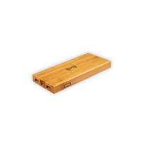 Chargeur Mobile en bois de bambou avec Logo OEM 5W 10000Mah batterie externe Powerbank Mini Portable sans fil