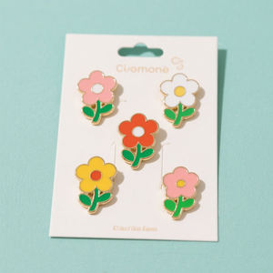 Pin de solapa personalizado moda flor planta broche de Metal esmalte duro magnético oro tela insignia Pin de solapa con tarjeta de respaldo - Product Image 3