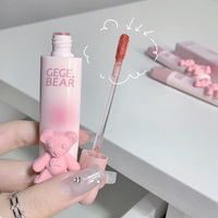 Brut Gege Bear Étiquette Privée Brillant à Lèvres Design Ours Mignon Rouge à Lèvres Velours Vente en Gros Logo Personnalisé Joli Gloss