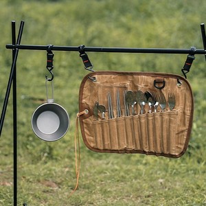 <span class=keywords><strong>Set</strong></span> di stoviglie da campeggio Kit di posate in acciaio inossidabile ecologico per <span class=keywords><strong>3</strong></span> persone con borsa pieghevole per barbecue e picnic B36CJ - Product Image 6