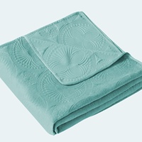 Selimut Kasur Quilted Ringan Bermotif Geometris Modern Warna Solid dengan Tekstur Embos Ultrasonik, Desain Cross-Border Boutique
