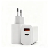 Chargeur mural USB double port 20W PD 3.0, adaptateur de charge rapide USB A Type C pour téléphone portable, tablette, ordinateur portable