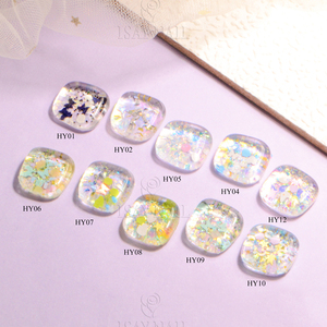 ISAYNAIL Logo personnalisé paillettes paillettes longue durée 24 couleurs floraison acrylique Dip poudre pour Salon et bricolage Nail Art - Product Image 1
