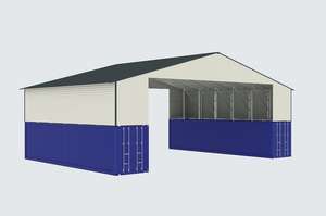 <span class=keywords><strong>Abri</strong></span> de voiture en acier SGC3640-H191, garage double, structure métallique, garage préfabriqué, <span class=keywords><strong>abri</strong></span> pour animaux, <span class=keywords><strong>abri</strong></span> pour bétail, écurie pour chevaux - Product Image 5