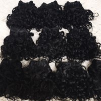 Promoción: Extensiones de Cabello Humano de 10-12 Pulgadas, Ondulado, 50 Piezas, 1 kg, Extensiones de Cabello al por Mayor de Fábrica