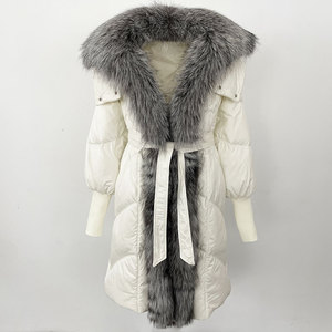Piumino Lungo da Donna Invernale 2025 <span class=keywords><strong>con</strong></span> <span class=keywords><strong>Cappuccio</strong></span> in Vera <span class=keywords><strong>Pelliccia</strong></span> di Volpe Parka Spesso e Caldo Capospalla di Lusso - Product Image 4