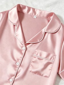 Conjunto de Pijama de Tres Piezas para Mujer, Color Sólido, de Alta Calidad, Ropa de Dormir Informal de Satén para Primavera, <span class=keywords><strong>Verano</strong></span> y Otoño - Product Image 2