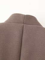 Manteau long décontracté à épaulettes pour femme, nouvelle collection 2026, style rétro chic en laine à manches longues et taille cintrée