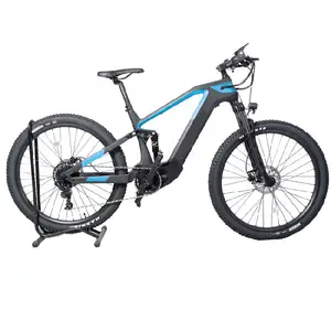 OEM ODM Spuer ışık karbon Fiber çerçeve 11 hız 48V 1000W orta tahliye motoru tam süspansiyon Ebike EMTB elektrikli dağ bisikleti