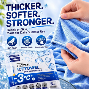 Toalla Fría Congelada 90cm x 30cm, Paquete de 5 Toallas Refrescantes Portátiles para Alivio Instantáneo de la Temperatura - Product Image 4