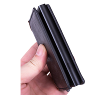 Portefeuille en cuir aluminium avec logo personnalisé en gros étui pour carte de crédit RFID pop-up pour hommes