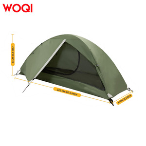 Tente de camping ultralégère imperméable Woqi pour 1 à 2 personnes, vert militaire, compacte, facile à installer, tente d'extérieur trois saisons - Product Image 2