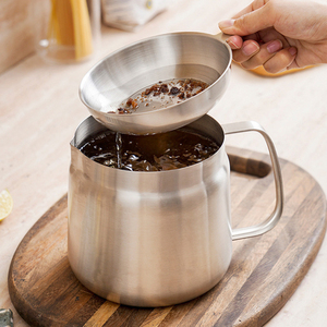 Grand filtre à huile tasse en acier inoxydable pour usage intensif récipient à graisse <span class=keywords><strong>de</strong></span> cuisine Bacon passoire à huile <span class=keywords><strong>friteuse</strong></span> - Product Image 3