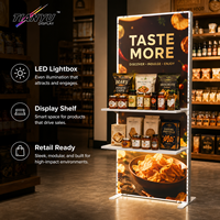 Panneau publicitaire lumineux TIANYU avec circuit intégré, éclairage plug-and-play et kit d'étagères pour salles d'exposition de marques