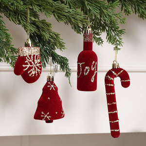 Surtido <span class=keywords><strong>de</strong></span> Adornos Colgantes para Árbol <span class=keywords><strong>de</strong></span> <span class=keywords><strong>Navidad</strong></span>: Piñas, Casitas, <span class=keywords><strong>Bastones</strong></span> <span class=keywords><strong>de</strong></span> <span class=keywords><strong>Caramelo</strong></span>, Adornos <span class=keywords><strong>de</strong></span> Terciopelo Rojo, Adornos Colgantes y Decoración <span class=keywords><strong>de</strong></span> Remate para Árbol - Product Image 4