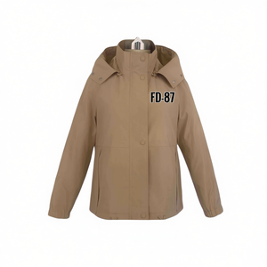 HDJ <b>Women</b> Plus Size Windbreaker Jacket FD-87 Hooded Button Closure Autumn <b>Coat</b> S XXXL Windproof Utility Style - Product Image 2