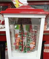 Lanterne de lampadaire de neige de Noël directe d'usine avec musique pour les décorations de maison festives