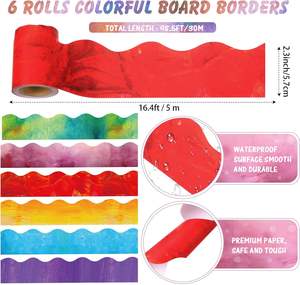 Fronteras de aula escolar para tablón de anuncios, rollos de borde de tablón de anuncios, tablón de anuncios festoneado, decoración de aula escolar - Product Image 2