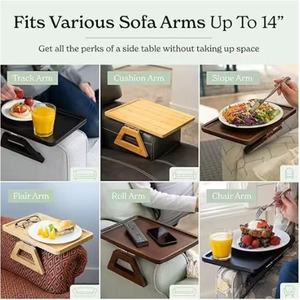 Mesa auxiliar portátil plegable para sofá, tipo puf, con bandeja redonda, para uso transfronterizo - Product Image 4