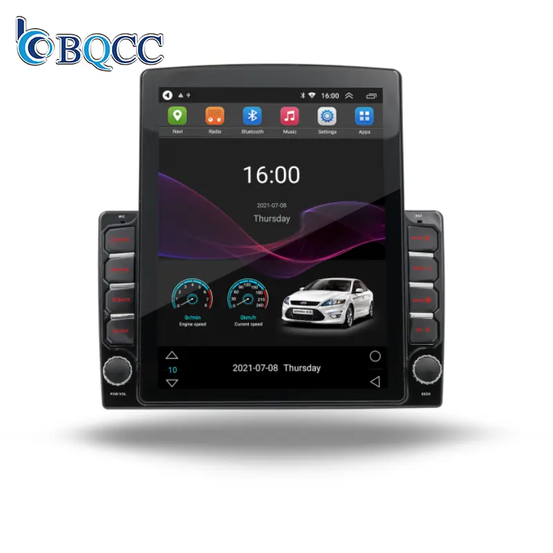 BQCC Stereo mobil layar vertikal 9.7 ", TAPE mobil 2DIN layar vertikal IPS 1 + 32G 2 + 32G nirkabel WIFI GPS untuk Telsa Model Hyundai