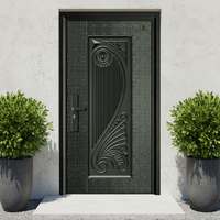 Puerta de Acero Galvanizado, Duradera, con Aislamiento Acústico, Diseño Moderno, Técnica de Bordado, para Apartamentos, Exteriores y Pasillos