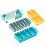 Bac de congélation portable en silicone avec couvercle – Moules à soupe et à glaçons de type vertical – Conteneur de stockage alimentaire grande capacité