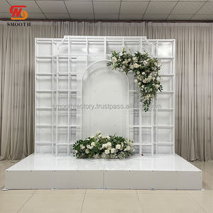 Arco de Metal Geométrico Blanco para Bodas, Desmontable, para Decoración con Flores y Globos, Fondo de Hierro para Fiestas de Cumpleaños - Product Image 1