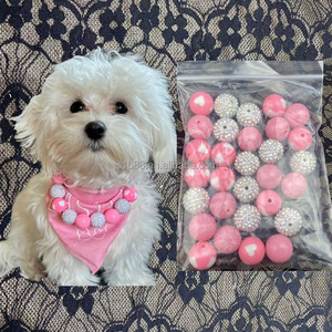 20mm 라운드 청키 껌알 플라스틱 비즈, 강아지 목걸이용 혼합 대형 버블껌 아크릴 비즈, 쥬얼리 제작용 30개/봉지 - Product Image 2