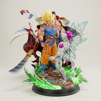 Estatua GK de Dragon Ball Z, Goku vs Frieza, Coleccionable de Anime para Fans, Resina con Luces LED, Escala 1/6, Pieza Perfecta para Exhibición