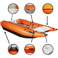 Bateau pneumatique pliable haute vitesse, idéal pour la pêche et le surf, avec moteur hors-bord