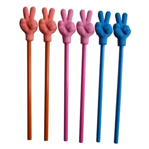 गर्म बिक्री 7 इंच नीले एचबी पेंसिल शरीर के लिए नीले रंग के साथ उंगली रबड़ पेंसिल बच्चों