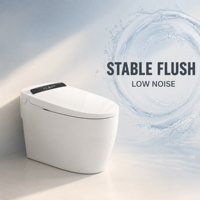 Toilette intelligente avec bidet intégré, affichage numérique, mémoire double utilisateur, lavage à l'eau chaude, siège chauffant, chasse d'eau automatique, buse autonettoyante