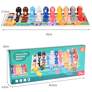 Numeri logaritmici della lavagna per animali 6-in-1 di apprendimento precoce dei bambini in legno giocattoli interattivi educativi di apprendimento precoce - Product Image 6