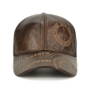 Gorra de Béisbol de Cuero Vacuno Genuino para Hombre, Ajustable, de 6 Paneles, con Emblema Retro de <span class=keywords><strong>Mercedes</strong></span>-Benz, para Otoño e Invierno, Deportes al Aire Libre - Product Image 2